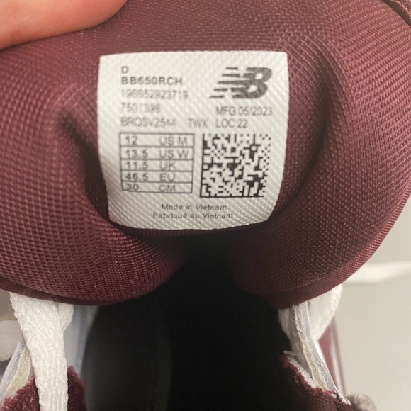 New Balance 650 White and Maroon High-Tops genuine leather sports men's shoes. - Picture 4 of 8
